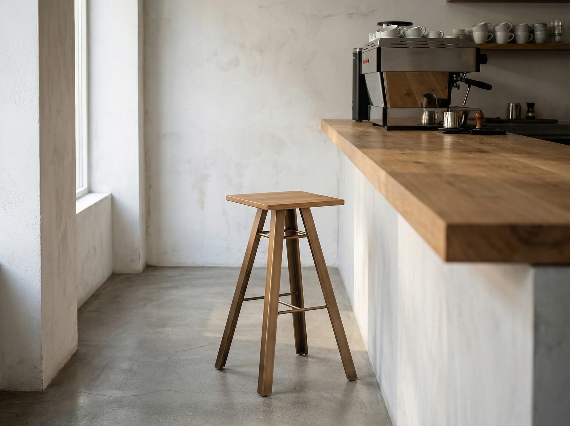 Σκαμπο με ξυλινη βαση