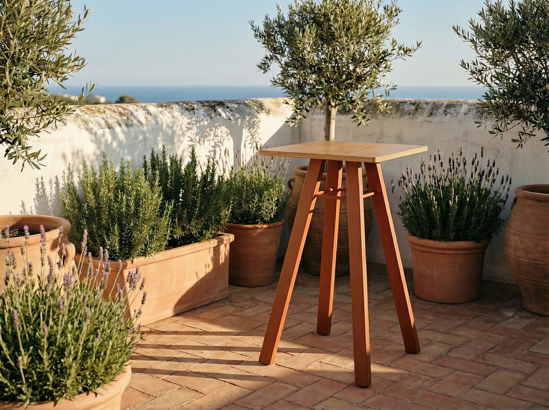 Τραπέζι με ξυλινη επιφανεια 